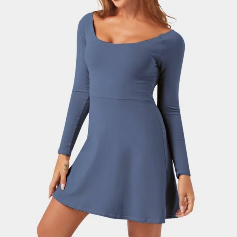 HALARA Everyday 2-in-1 Activity Dress with Built-In Shorts M Blue